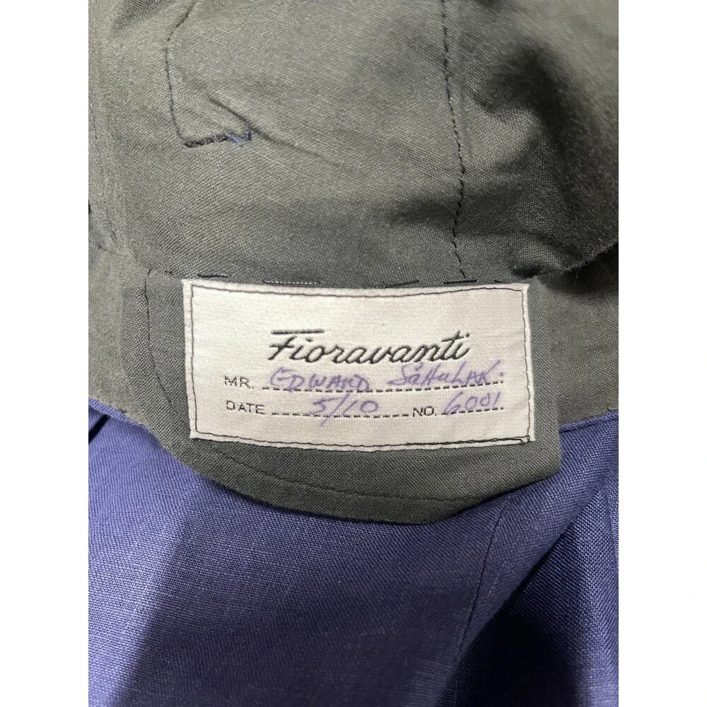 Fioravanti Linen Dress Pants Mens 36x27 Blue Flat Front Straight Leg Lightweight